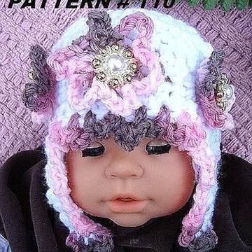 Frilly Edge Earflap Hat | Crochet Pattern 110
