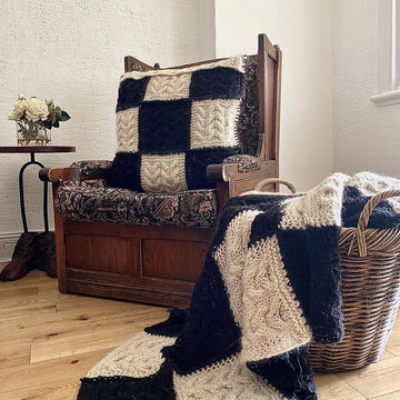 Chess Afghan and Two Cushion Covers
