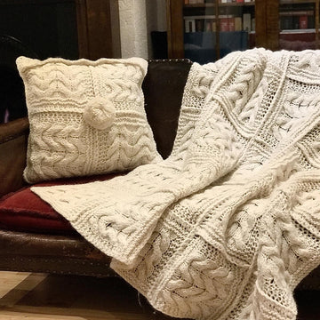 Cable Squares Afghan and Cushion Cover