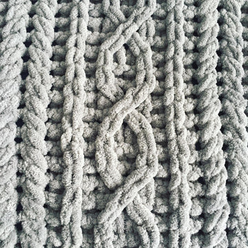 Repeating Rope Cable-Knit Blanket