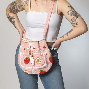 Strawberry Drawstring Crossbody Bag