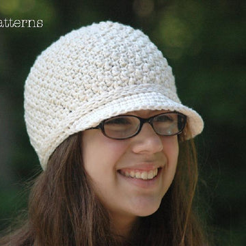 Textured Newsboy Visor Hat Crochet Pattern 250