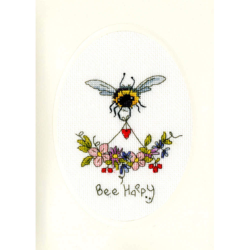 Bothy Threads Bee Happy Cross Stitch Kit - 9 x 13cm