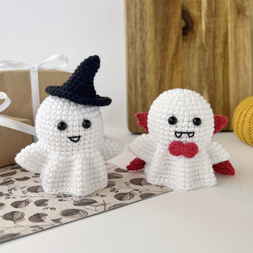 Crochet ghost pattern ornament Halloween decor Amigurumi pattern toy Car hanger