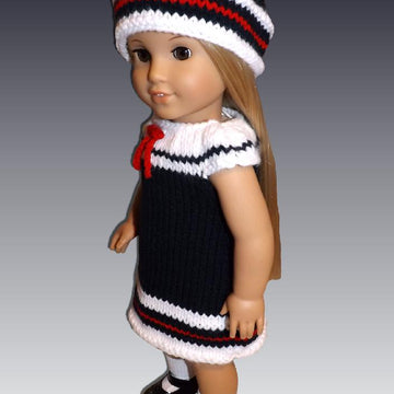 Sailor Set. Fits American Girl Doll and 18 inch. Knitting.