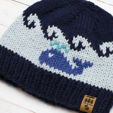 Whale + Wave Hat Toque Beanie