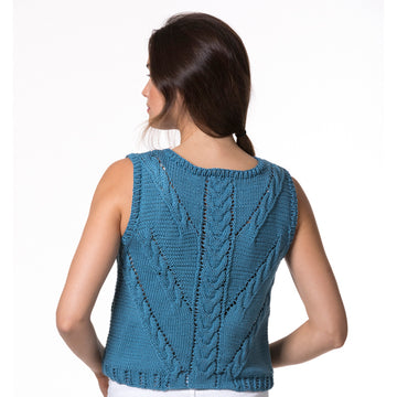 Palapa Shell - Top Knitting Pattern for Women in Tahki Yarns Cotton Classic