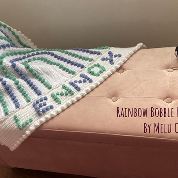 Rainbow Bobble Name Blanket
