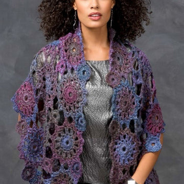 Circular Motif Shawl in Red Heart Boutique Treasure - LW3336
