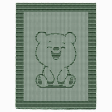 Happy Smiling Bear blanket Knitting Pattern, Knit and Purl only