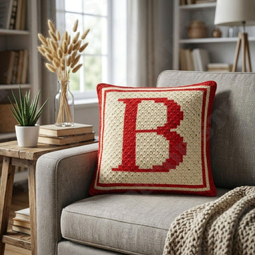 Name B Letter Pillow Cover CROCHET PATTERN