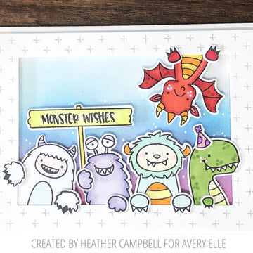 Avery Elle Clear Stamp Set 4"X6" - Peek-A-Boo Scary