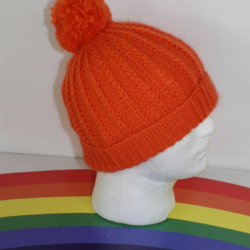 Aran Fishermans Rib Bobble Beanie Circular