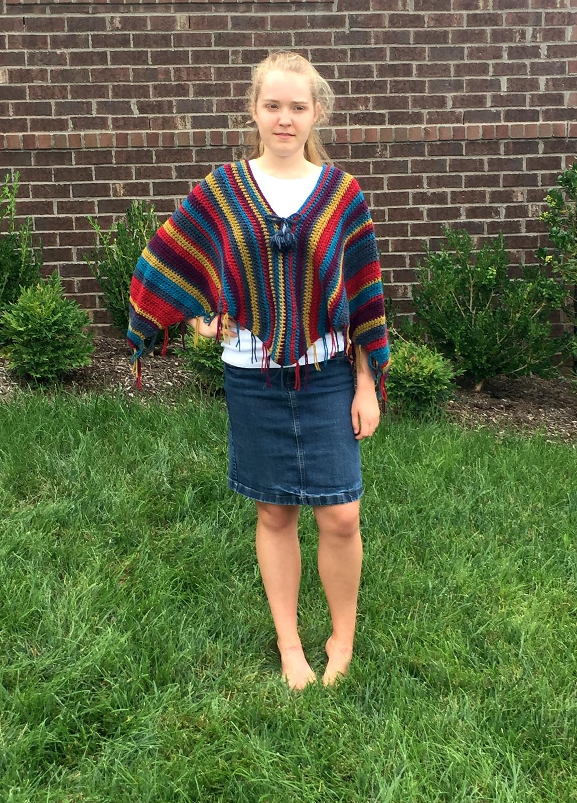 Colorful Stripes Poncho