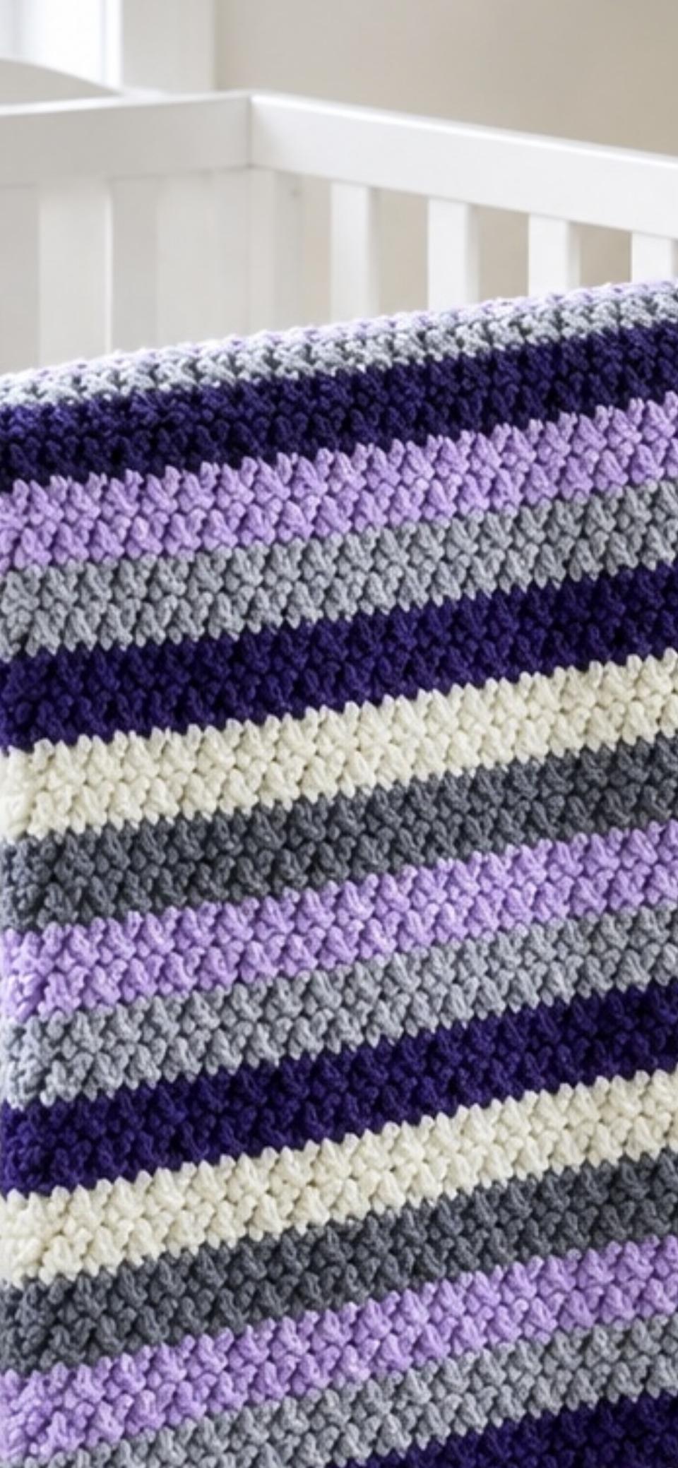 Alpine Stitch Crochet Blanket