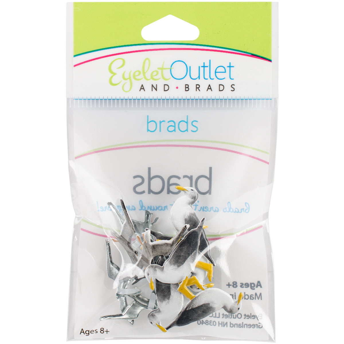 Eyelet Outlet Shape Brads 12/Pkg - Seagull