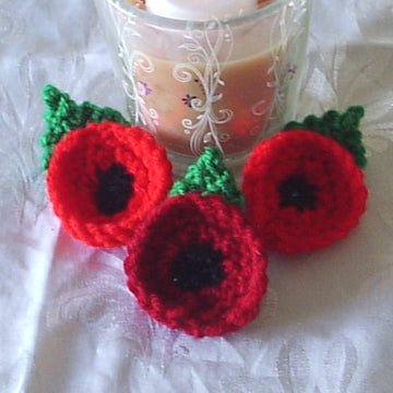 Little Poppy flower easy 15mins knit DK knitting pattern for Remembrance Sunday Armistice & Memorial day