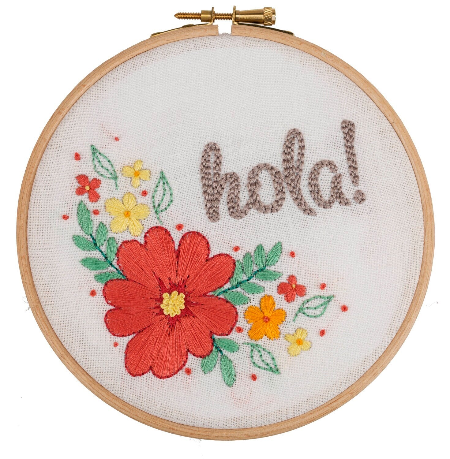 Anchor Starter Kit Hola Hoop Printed Embroidery Kit - 15 x 15 cm