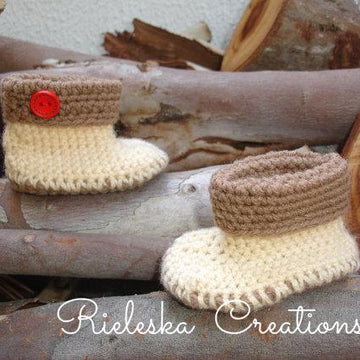 Crochet Baby cuffed Booties-shoes
