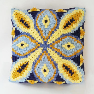 Pillow with Blue Diamonds