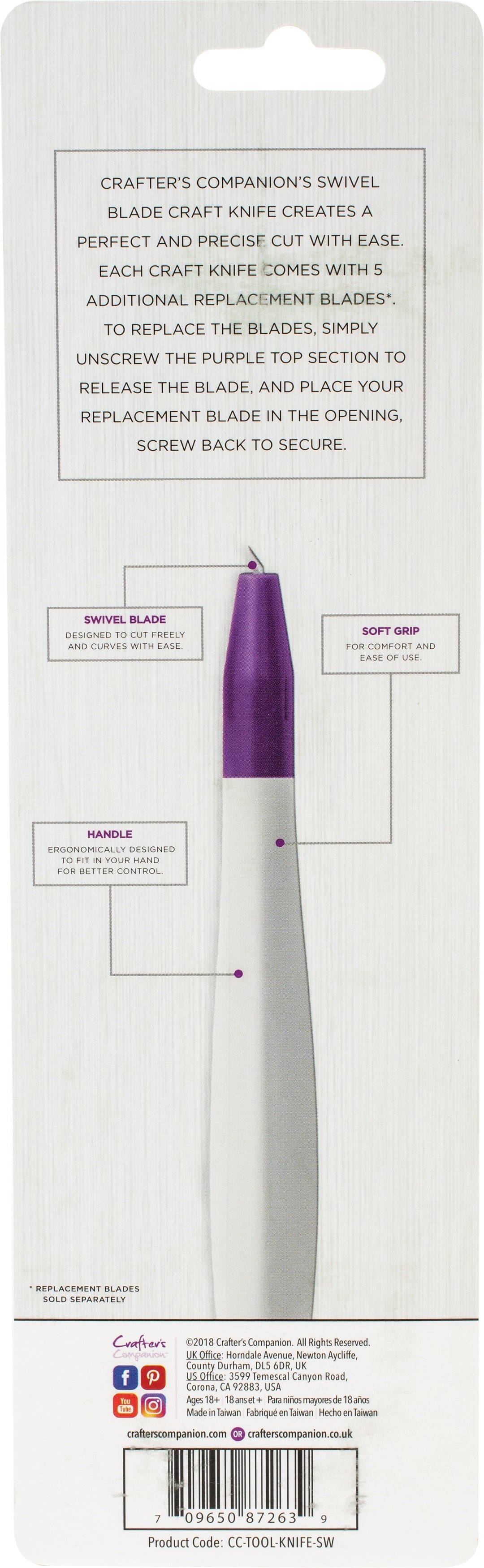 Crafter's Companion Softgrip Craft Knife - Swivel