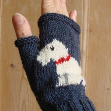 Scottie Dog fingerless gloves
