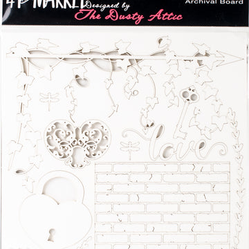 49 And Market Archival Chipboard 6"X6" - Love White