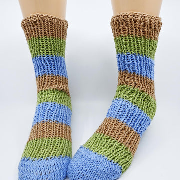 Striped Ribbed Tube Socks