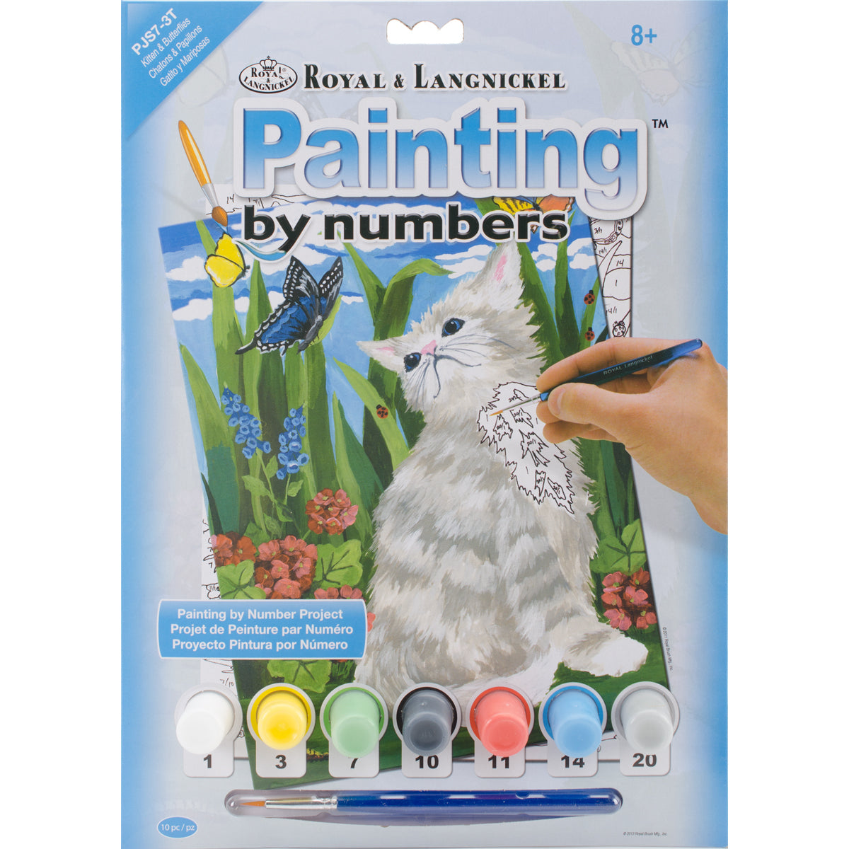 Royal Brush Junior Small Paint By Number Kit 8.75"X11.75" - Kitten & Butterflies
