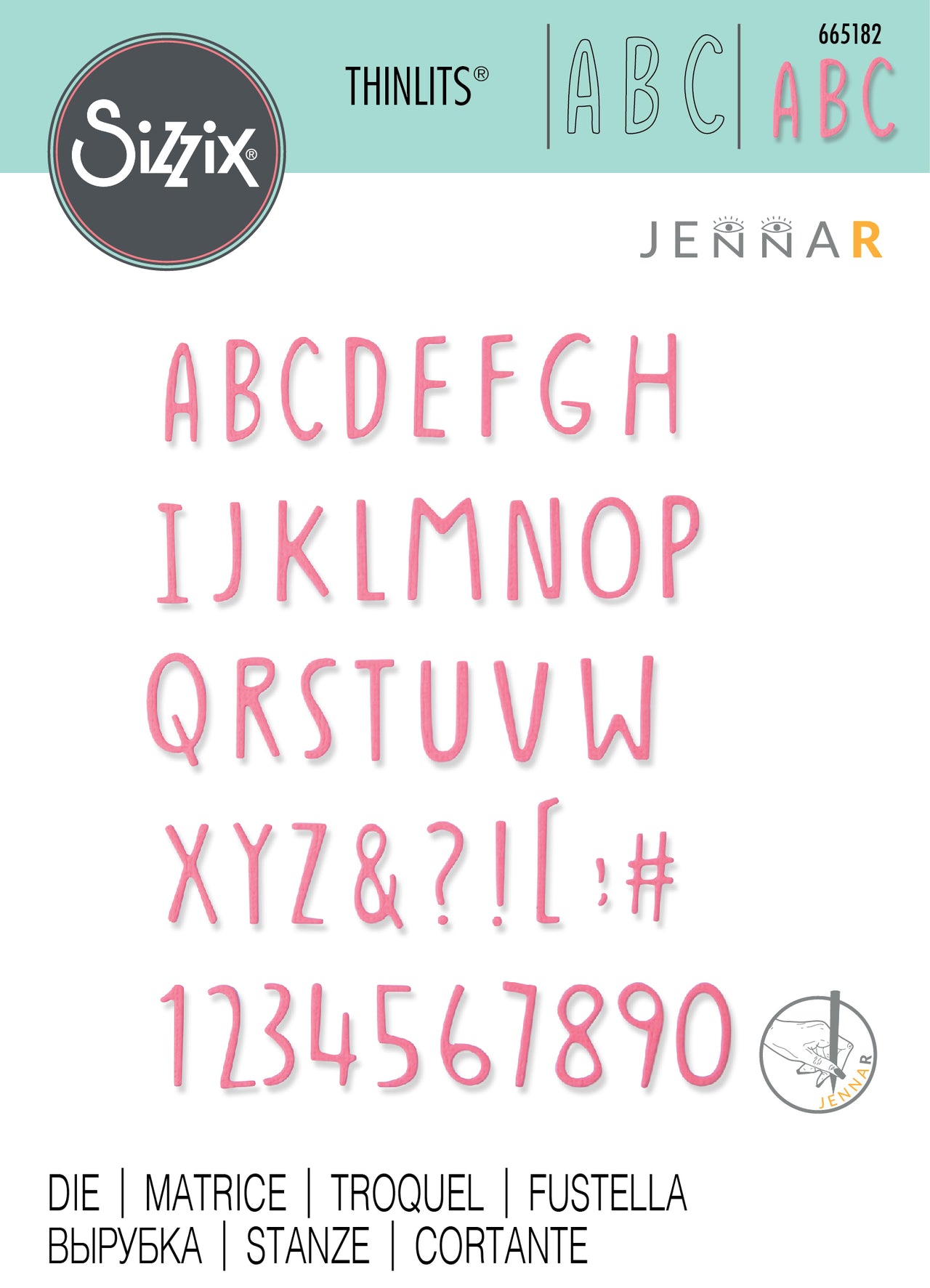Sizzix Thinlits Die - Hand Drawn Alphabet by Jenna Rushforth