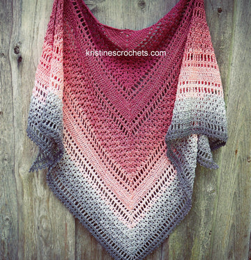 Rose Sienna Triangle Shawl Written Pattern English