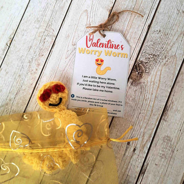Valentine's Worry Worm Crochet Pattern