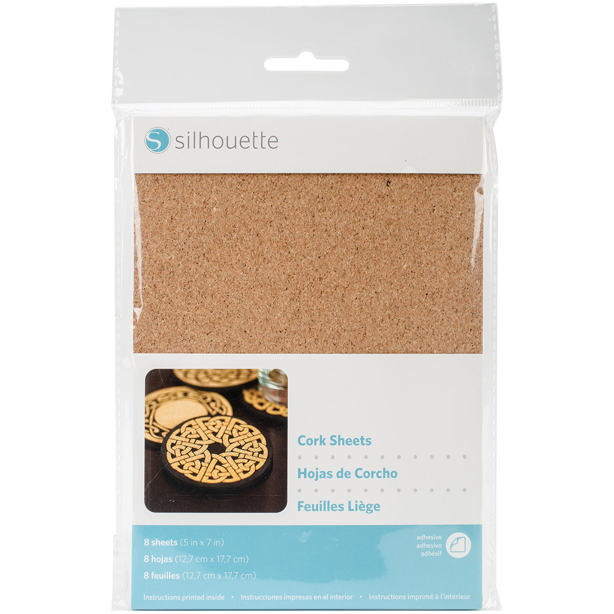 Silhouette America Silhouette Adhesive Cork Sheets 5"X7" 8/Pkg - 419748
