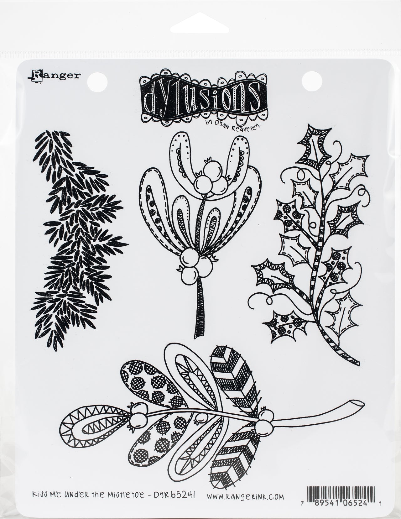Ranger Dyan Reaveley's Dylusions Cling Stamp Collections 8.5"X7" - Kiss Me Under The Mistletoe