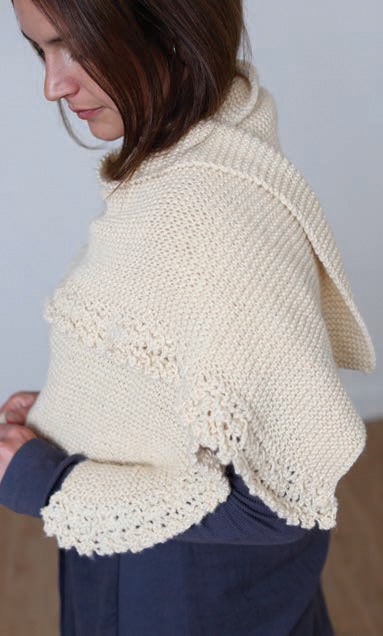 Garter Stitch & Lace Wrap Cozy Alpaca in Ella Rae - ER11-04 - Downloadable PDF