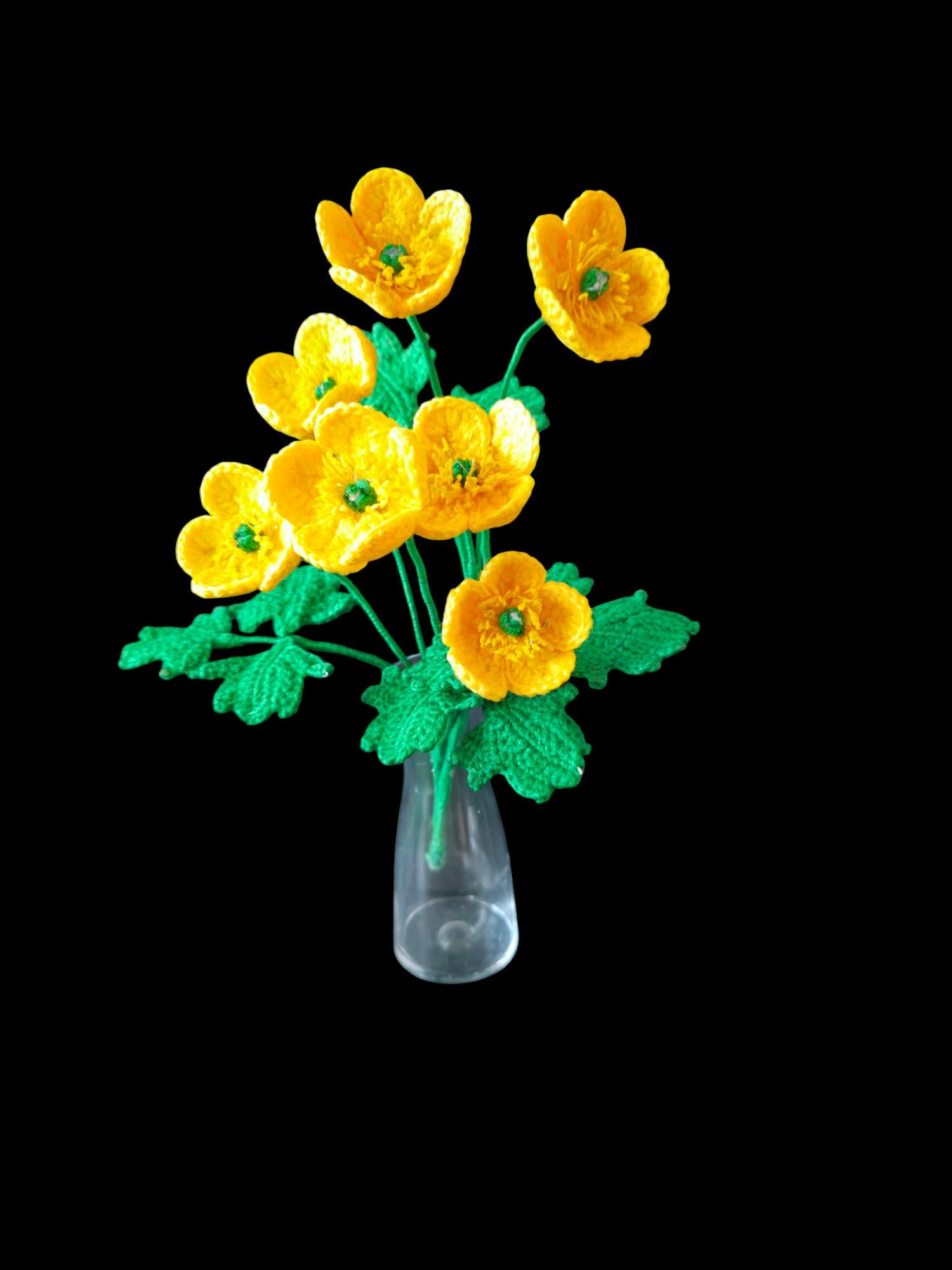 Crochet Buttercup flowers