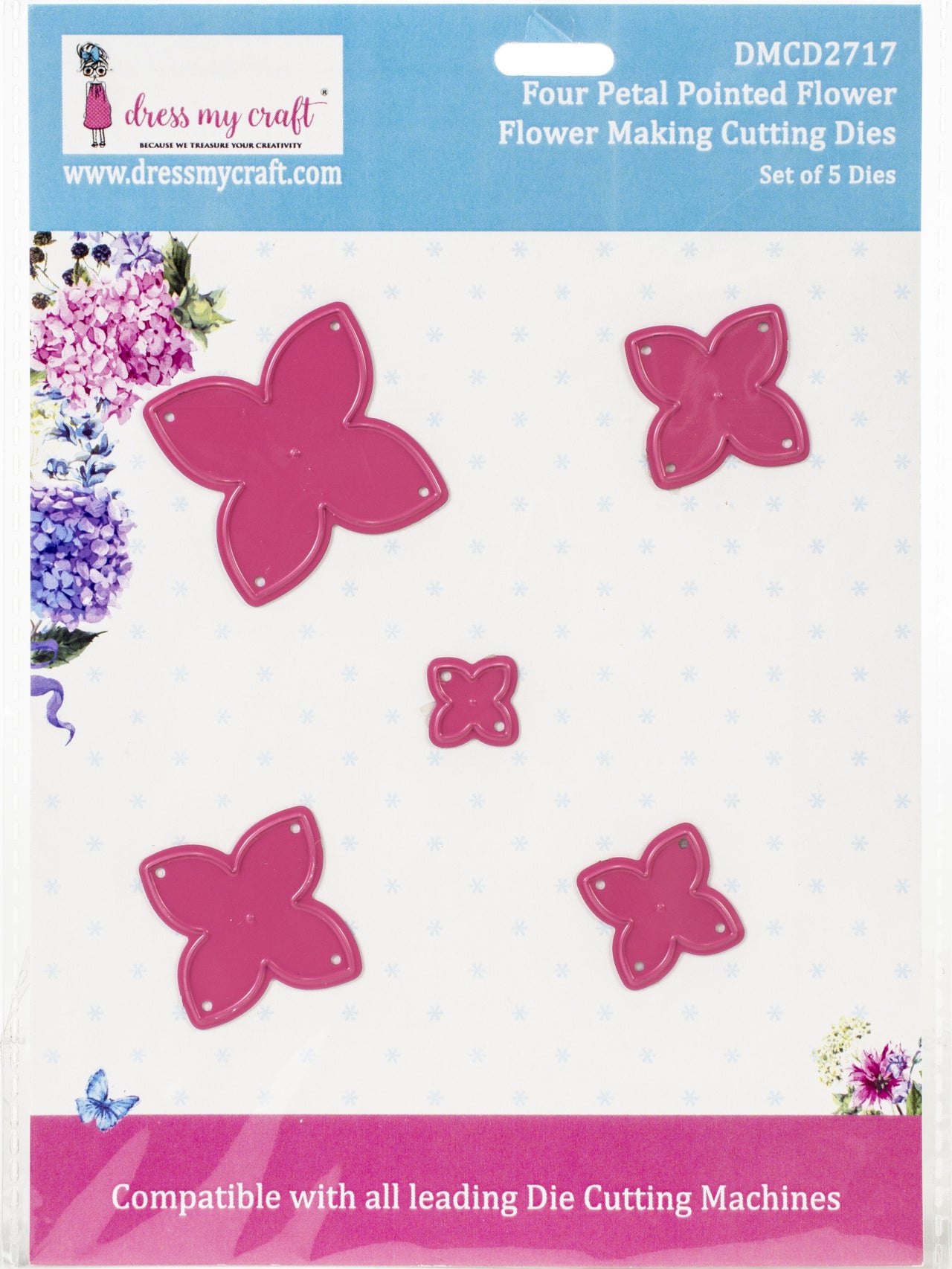 Dress My Craft Dies - Flower Making- 4 Petal Pointed Flower