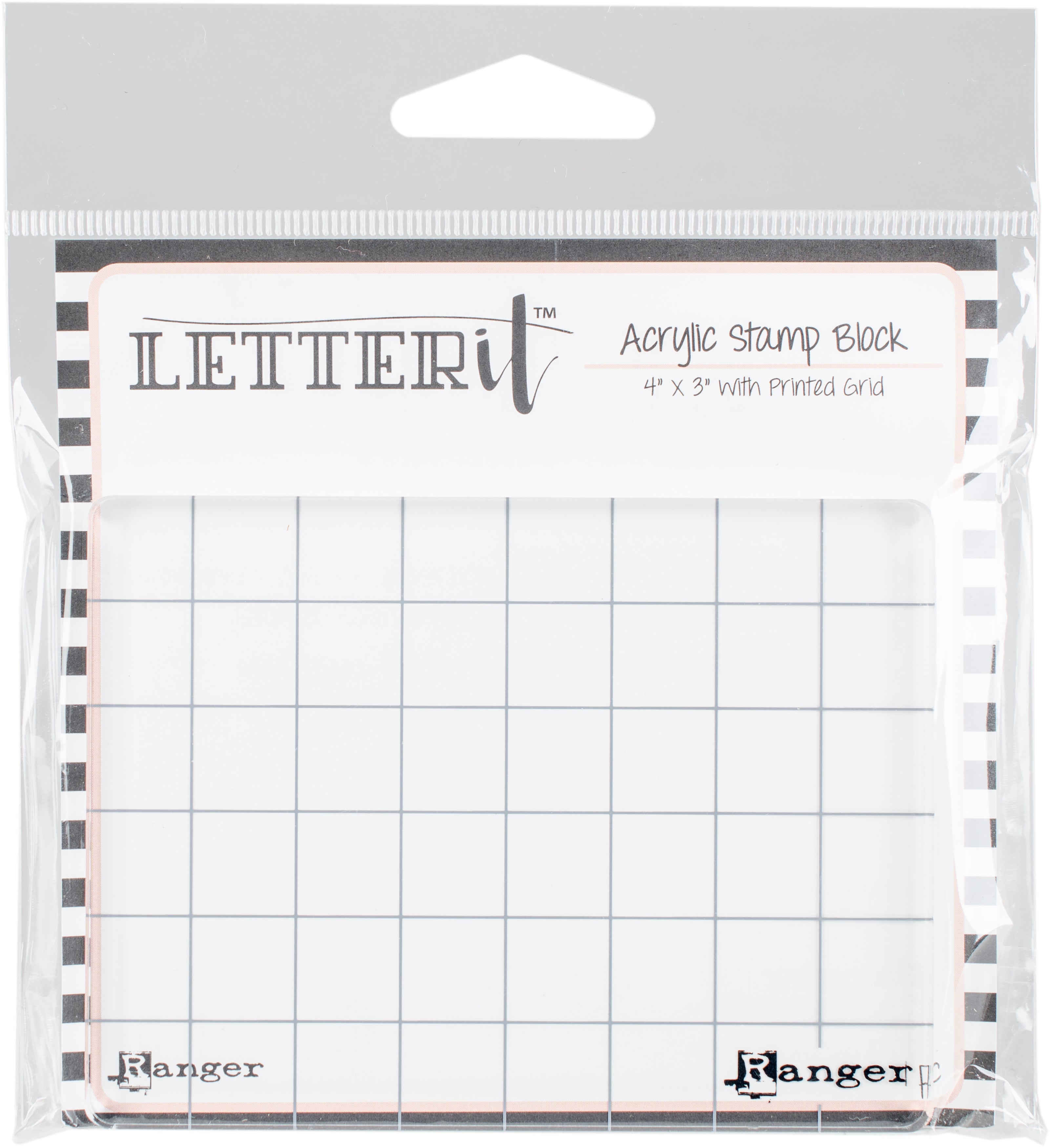 Ranger Letter It Acrylic Stamping Block 4"X3" - 315820