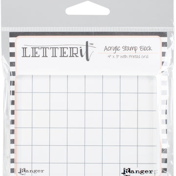 Ranger Letter It Acrylic Stamping Block 4"X3" - 315820