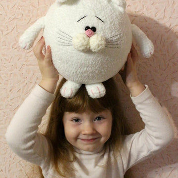 White fat cat "Snowball" toy