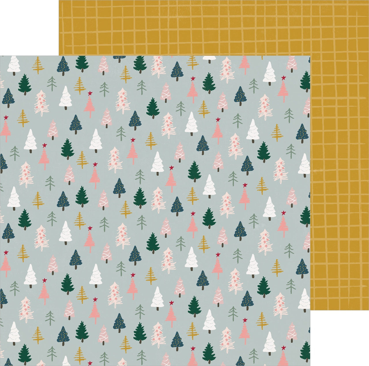 American Crafts Snowflake Double-Sided Cardstock 12"X12" 25/Pkg - Spruce