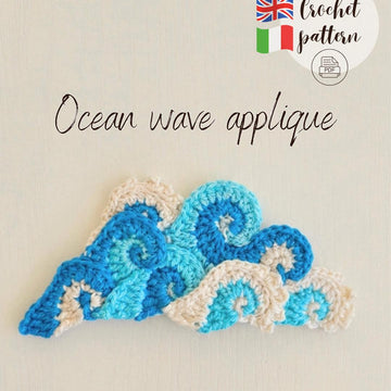 The Great Wave Crochet Pattern, Kanagawa Applique