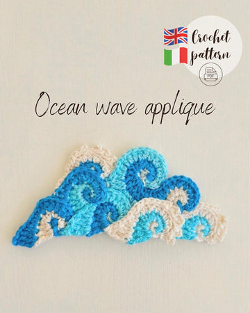 The Great Wave Crochet Pattern, Kanagawa Applique