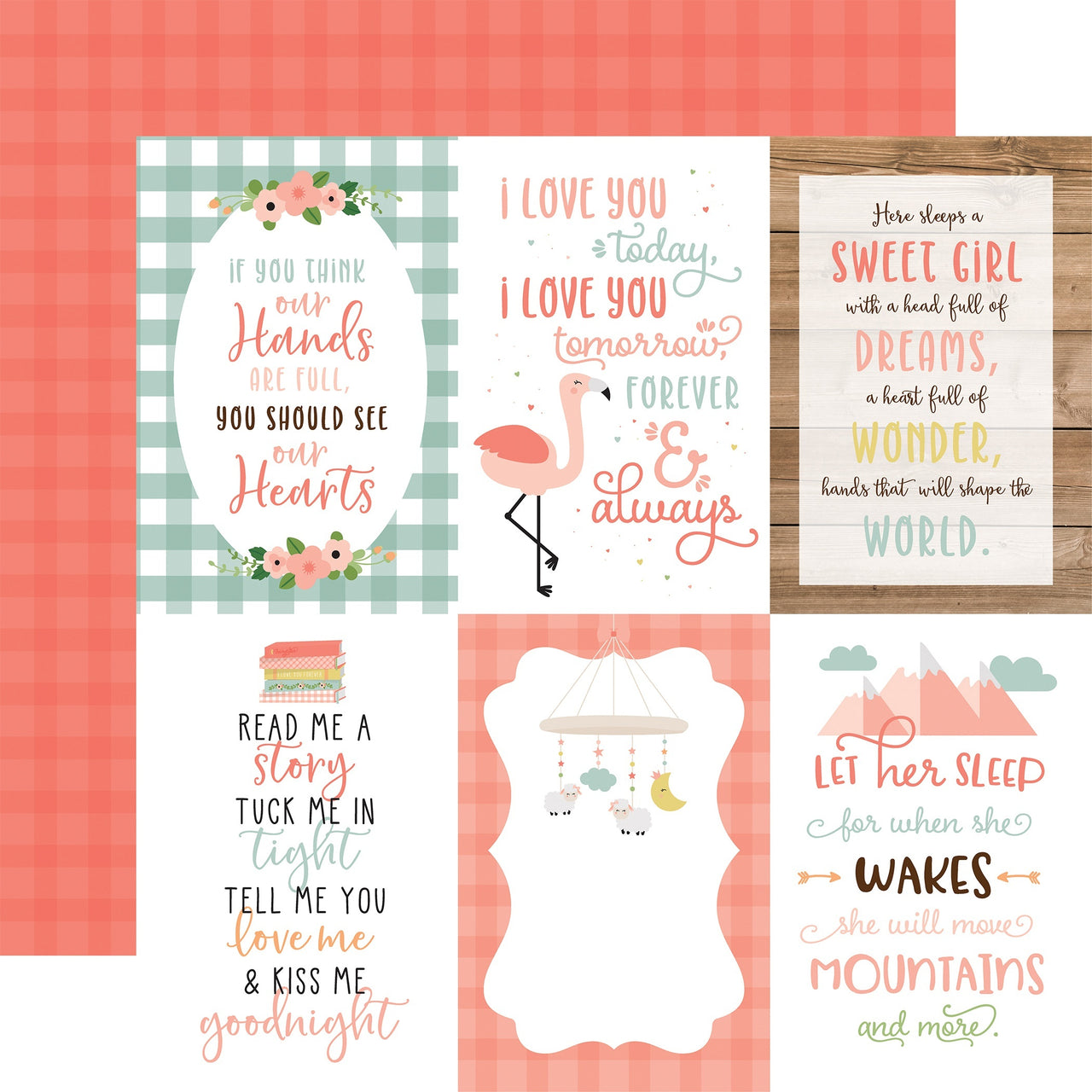Echo Park Paper Baby Girl Double-Sided Cardstock 12"X12" 25/Pkg - 4"X6" Journaling Cards