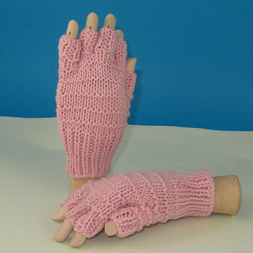 Simple Stripe Short Finger Gloves