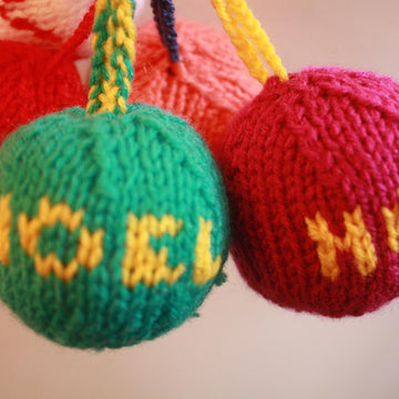 Christmas Baubles-Knit Flat
