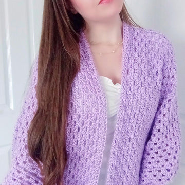 Crochet Lilac Hexagon Cardigan Pattern