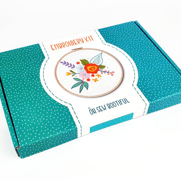 Oh Sew Bootiful Spring Flowers Printed Embroidery Kit
