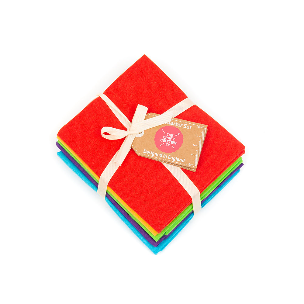 Craft Cotton Company Bright Plain Fat Quarter Bundle -  Multi