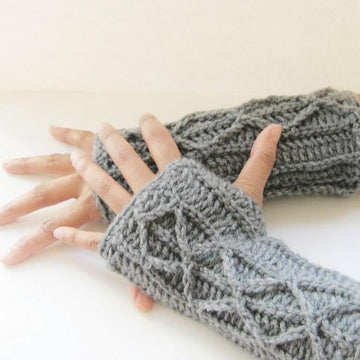 Adeline Fingerless Mittens with Faux Cables